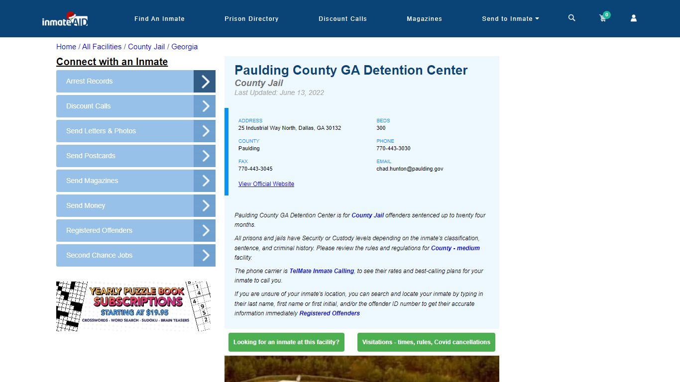 Paulding County GA Detention Center - Inmate Locator - Dallas, GA